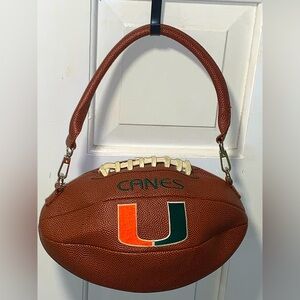 Miami hurricanes leather football purse